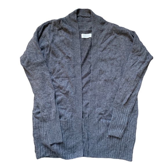 Azure Skies Gray Open Front Cardigan XS - Picture 1 of 6